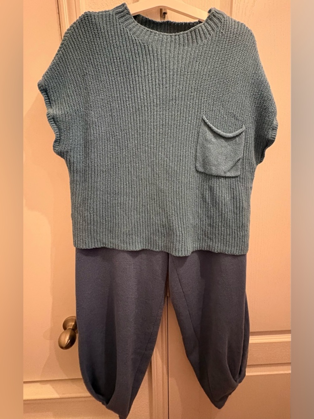 FP Beach Chunky Knit Freya Sweater set in Dusty Teal